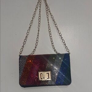 Multicolor Chain Strap Clutch